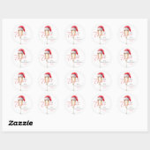 Kerstmuts Feestelijke Kerstfeest Ronde Sticker (Vel)