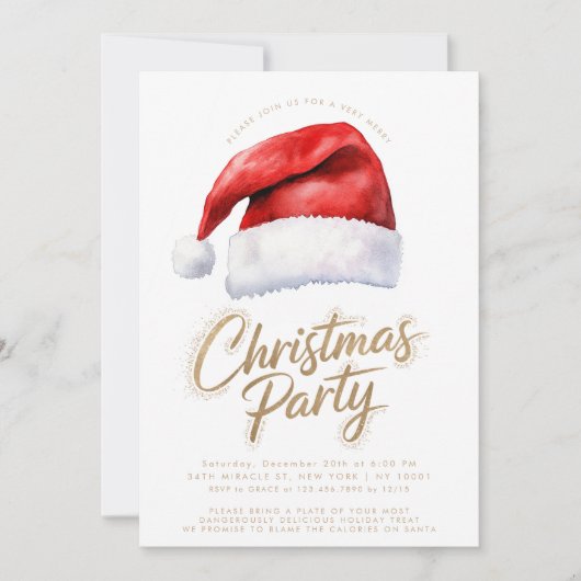 Kerstmuts Feestelijke Kerstparty Kaart (Voorkant)