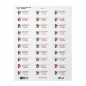 Kerstmuts Franse Bulldog Kerstmis Etiket (Full Sheet)