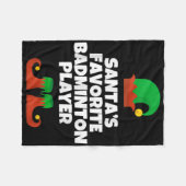 Kerstmuts Fun Sinterklaas Favoriete Badmintonspele Fleece Deken (Voorkant (Horizontaal))