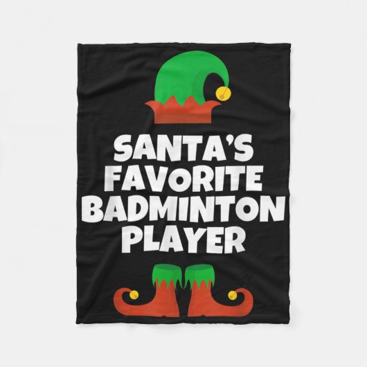 Kerstmuts Fun Sinterklaas Favoriete Badmintonspele Fleece Deken (Voorkant)