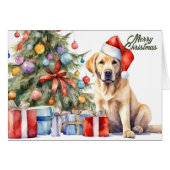 Kerstmuts Gele Labrador Retriever Kerstmis (Voorkant Horizontaal)