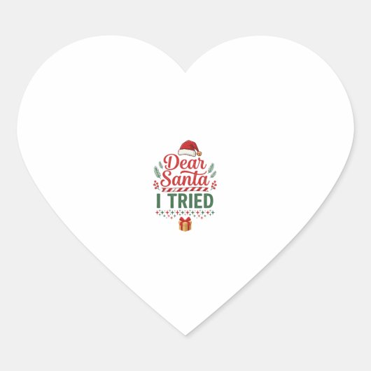 Kerstmuts Geschenkdoos Lieve Sint Hart Sticker (Voorkant)