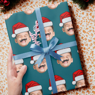 Kerstmuts Gezicht Cadeauverpakking, Aangepast Gezi Cadeaupapier