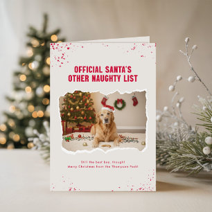 Kerstmuts Grappige Hond Foto Huisdier Kerstmis Kaart