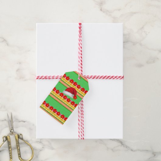 Kerstmuts Groen Cadeaubijsluiters Cadeaulabel (Met Touw)