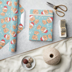 Kerstmuts Hond Kerstmis Cadeaupapier