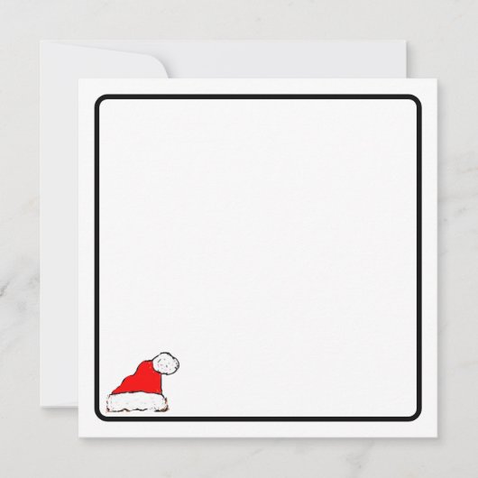 Kerstmuts kaart notitiekaartje (Voorkant)