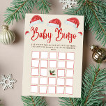 Kerstmuts Kerst Baby Bingo Baby Shower Spel Kaart<br><div class="desc">Kerstmuts Kerst Baby Bingo Baby Shower Spel Uitnodiging</div>