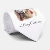Kerstmuts Kerst Schaap Aangepaste Tekst Stropdas (Opgerold)