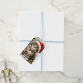 Kerstmuts Kerstkat Cadeaulabel (Met Touw)
