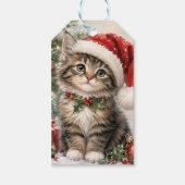 Kerstmuts Kerstkat Cadeaulabel (Voorkant)