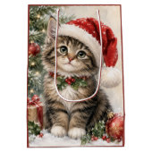 Kerstmuts Kerstkat Medium Cadeauzakje (Achterkant)