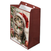 Kerstmuts Kerstkat Medium Cadeauzakje (Achterkant Gekanteld)
