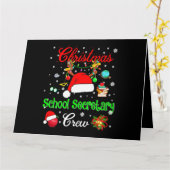 Kerstmuts Kerstman Rendier Schoolsecretarie Team Kaart (Gele Bloem)