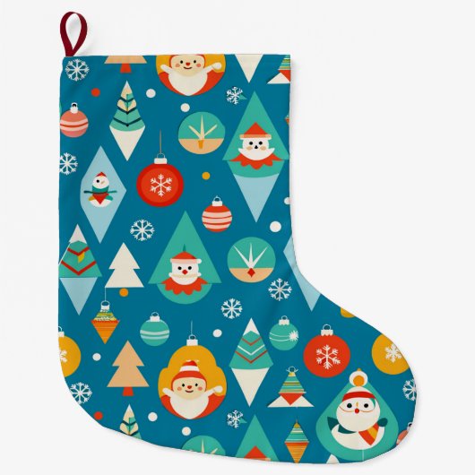 Kerstmuts Kerstversiering Groot Cadeau Grote Kerstsok (Voorkant)