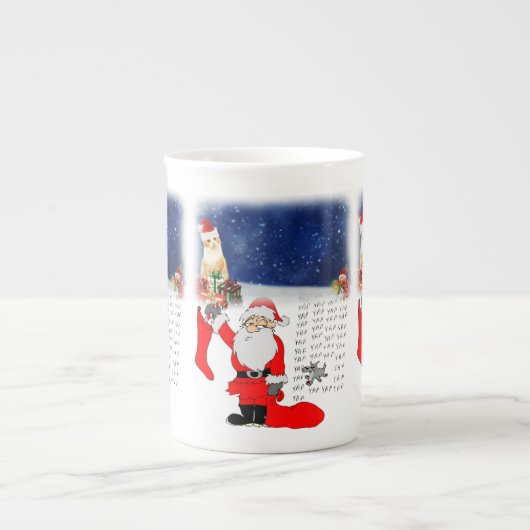 Kerstmuts, Kitten, Kerstman Porselein Kop (Voorkant)