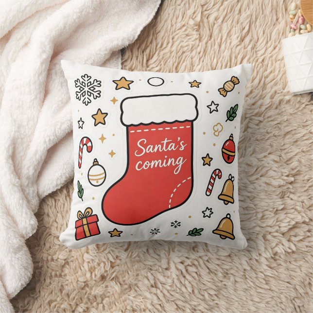 Kerstmuts Komt Kerstensok Kussen (Deken)