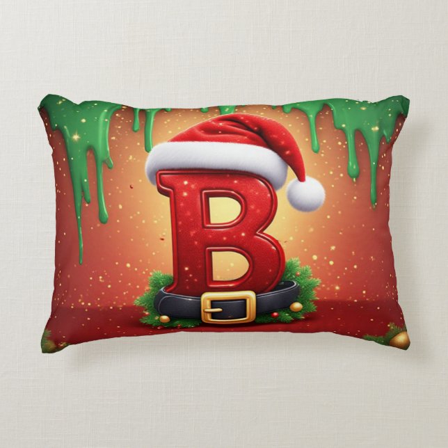 Kerstmuts Letter B Denn Christmas Decoratie 🎄 Accent Kussen (Voorkant)