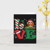 Kerstmuts Liefde Cavalier King Charles Spaniek Hon Kaart (Gele Bloem)