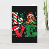 Kerstmuts Liefde Cavalier King Charles Spaniel Hon Kaart (Voorkant)