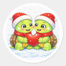 Kerstmuts Liefde Ronde Sticker
