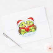 Kerstmuts Liefde Ronde Sticker (Envelop)