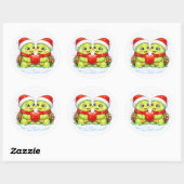 Kerstmuts Liefde Ronde Sticker (Vel)