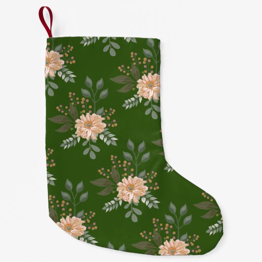Kerstmuts met bloempatroon kleine kerstsok (Voorkant)