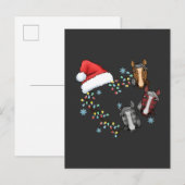 Kerstmuts met paarden Equestrian Kerstman Kerstmis Uitnodiging Briefkaart (Voorkant / Achterkant)