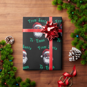 Kerstmuts Naam Cadeaupapier, Op maat gemaakte kers Cadeaupapier