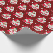 Kerstmuts Oude Kerstcadeau Cadeaupapier (Hoek)