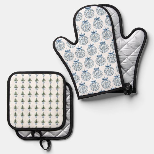 Kerstmuts Ovenwant & Pannenlap Set (Voorkant / Achterkant)