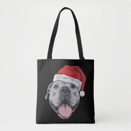 Kerstmuts Pitbull Kerstmis Kerstmis Huisdier Hond  Tote Bag (Voorkant)