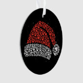Kerstmuts Pootafdruk Kerstmis Hond Liefhebber Hond Ornament (voorkant)