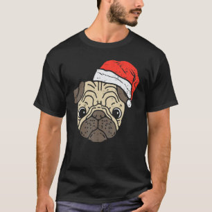 Kerstmuts Pug Kerstmis Xmas Hondeneigenaar Mannen T-shirt