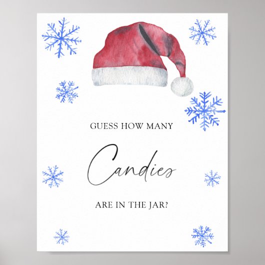 Kerstmuts - raad hoeveel snoepjes poster (Voorkant)