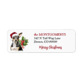 Kerstmuts Rat Terrier Hond Kerst Retouradres Etiket (Voorkant)