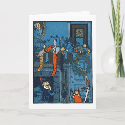 Kerstmuts Retro Vintage Vakantie  Feestdagen Kaart (Voorkant)