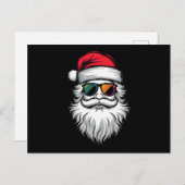 Kerstmuts Retro Zonnebril Kerstmis Xmas Vakantie Feestdagenkaart (Voorkant / Achterkant)