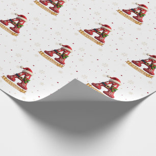 Kerstmuts Rode Kerst Letter A Naam Cadeaupapier