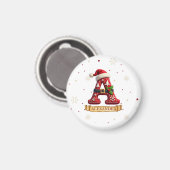 Kerstmuts Rode Kerst Letter A Naam Magneet (Voorkant / Achterkant)