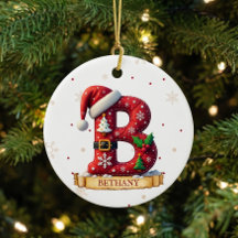 Kerstmuts Rode Kerst Letter B Naam