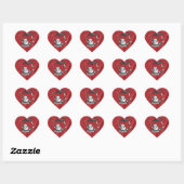 Kerstmuts Rood Hart Sticker (Vel)