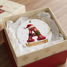 Kerstmuts Rood Kerst Letter A Naam
