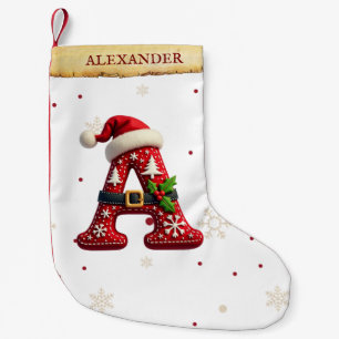 Kerstmuts Rood Kerst Letter A Naam Kleine Kerstsok