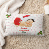 Kerstmuts Rood Stippen Baby Meisje Kussen (Deken)