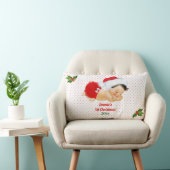 Kerstmuts Rood Stippen Baby Meisje Kussen (Stoel)