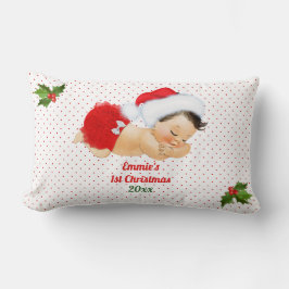 Kerstmuts Rood Stippen Baby Meisje Kussen