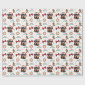 Kerstmuts Rottweiler Hond Kerstmis Cadeaupapier (Vlak)